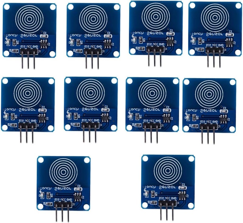 hiBCTR 10PCS TTP223B Capacitive Touch Switch Module - 2-5.5V Digital Sensor with M2 Mounting Holes for DIY Smart Home/Non-Metal Surfaces - Image 1